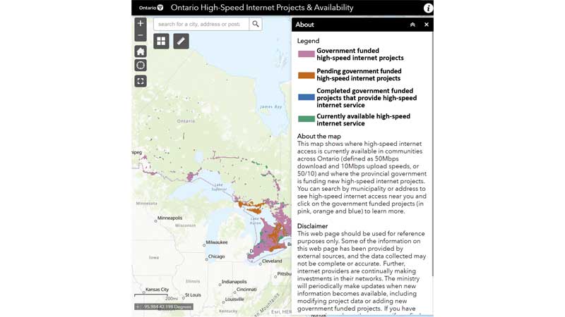 ONTARIO 💻🌐 Ontario Launches New Interactive High-Speed Internet Map