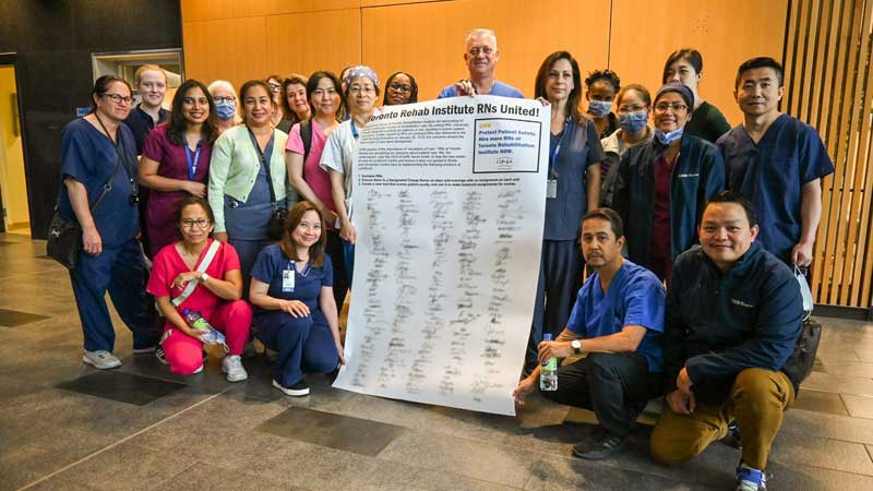 JOBS ⚕️ Rehabilitation RNs Deliver Petition to University Health Network CEO, Call for an End to RN Cuts, Urge CEO to Staff up Instead
