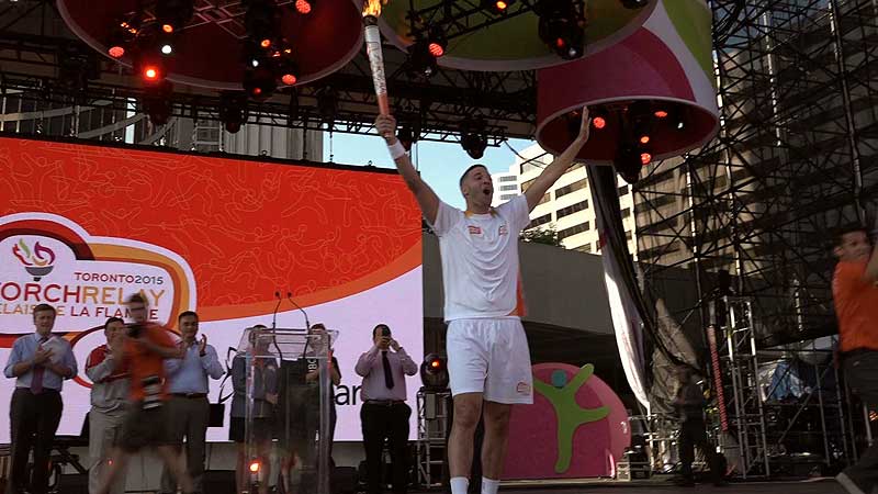 2015 Pan Am Tourch Relay at Nathan Phillips Square