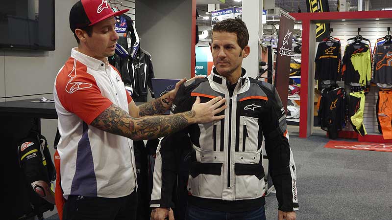 🏍️🏍️🏍️ 2020 North American Motorcycle SUPRSHOW.  Alpinestars Motorcycling Airbag Protection Jacket Live Demo